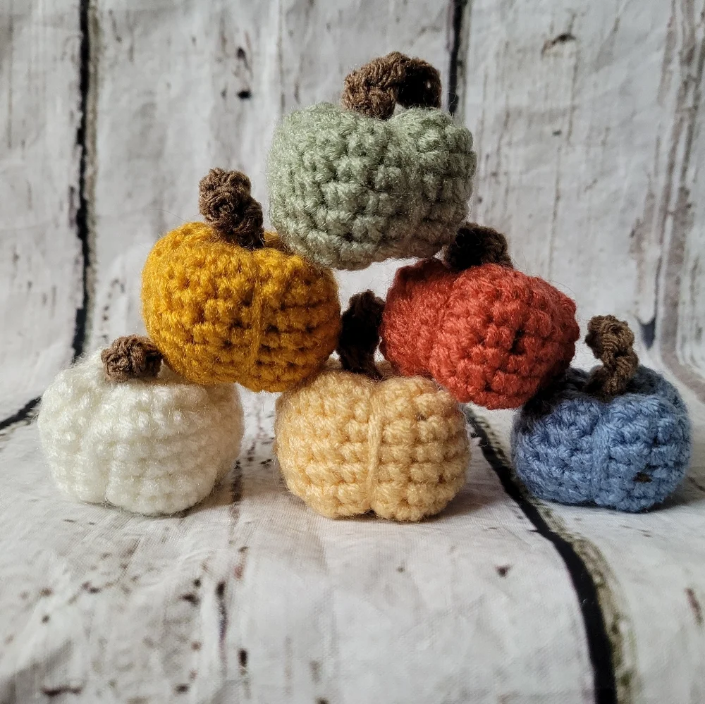 Crochet Mini Pumpkin Decor Set